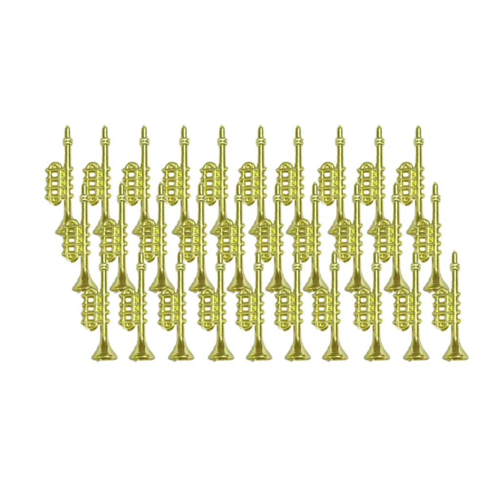 

60Pcs Festive Electroplating Horn Ornaments Golden Christmas Tree Decoration Pendant Holiday Party Home Wall Window Door Decor