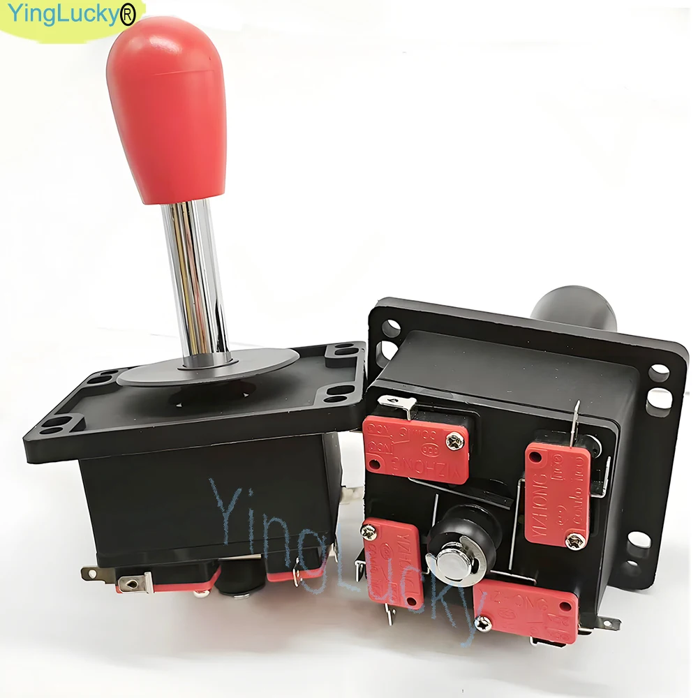 2pcs Arcade Stick Joystick HAPP Style with 3-Terminal Micro Switch Red Top Ball Bat Head Game Cabinet Accessories
