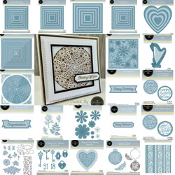 Flower Leaves Square Circle 2026 September New Metal Cutting Dies DIY Scrapbooking Photo Album Decorative Embossing Paper