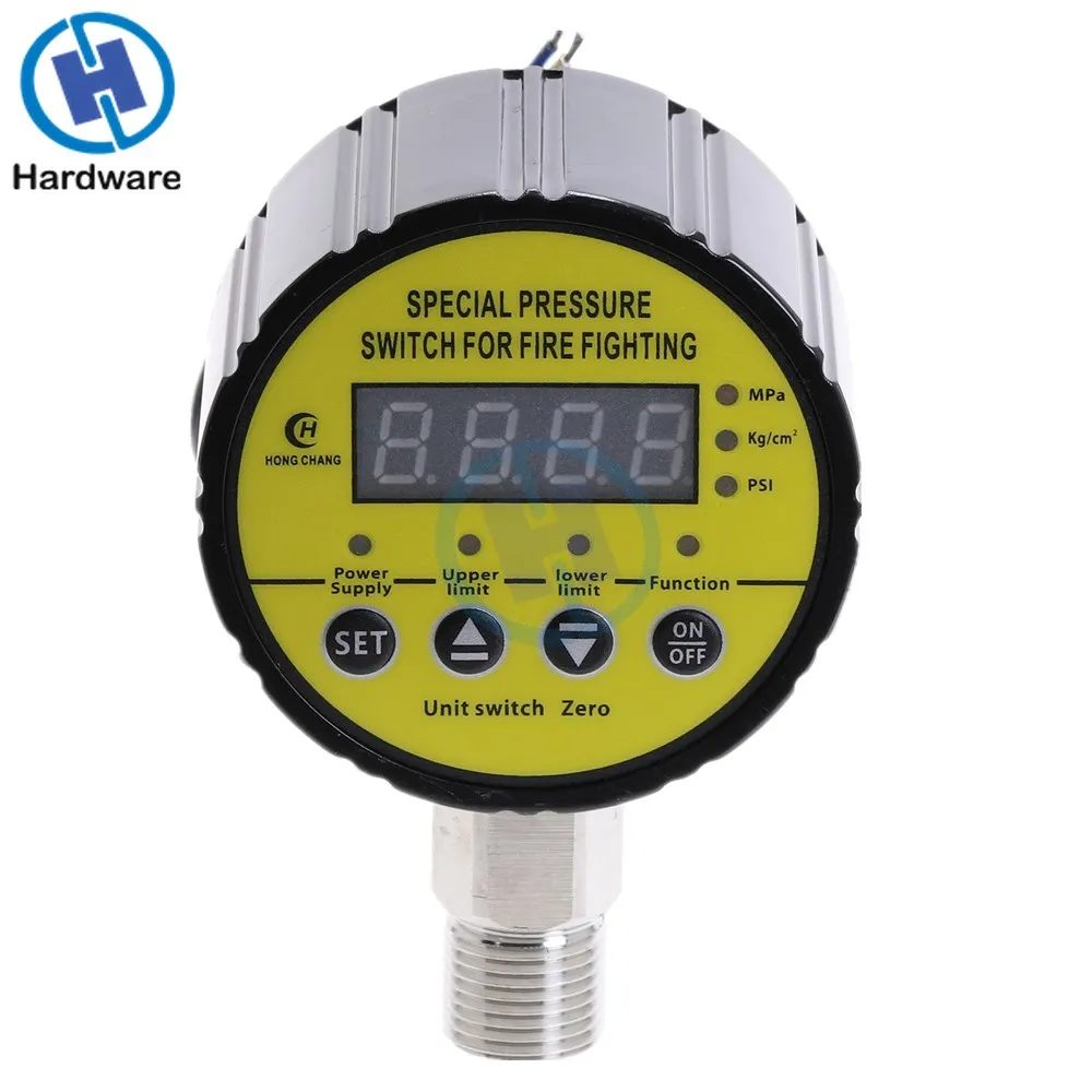 Digital Pressure Gauge Air Compressor Pressure Switch Mpa PSI DC12V DC24V AC220V 1/4'' Thread