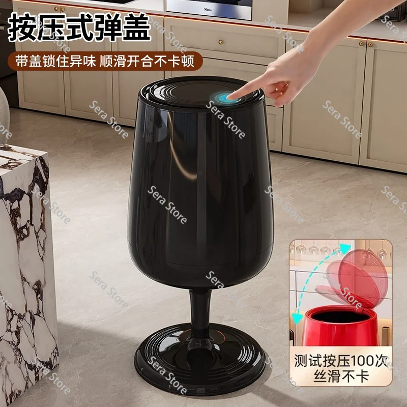 Modern Household Trash Can Wheel-Free  Style Bedroom Large Capacity Paper Basket High Appearance Minimalist Design