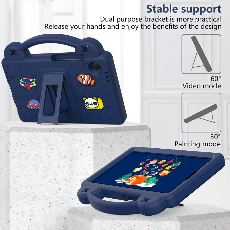 Funda con soporte de oso EVA para niños, carcasa para tableta Samsung Galaxy Tab A9 plus de 11 pulgadas, SM-X216B Galaxy Tab A9 de 8,7 pulgadas, 2023 SM-X115N, S9, a prueba de golpes