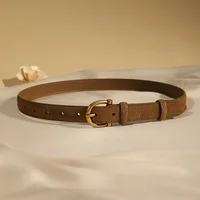 Luxury suede belt for women Stylish Leather belt Gold pin buckle Cow Leather Branded belt Clothing accessories women belt 3