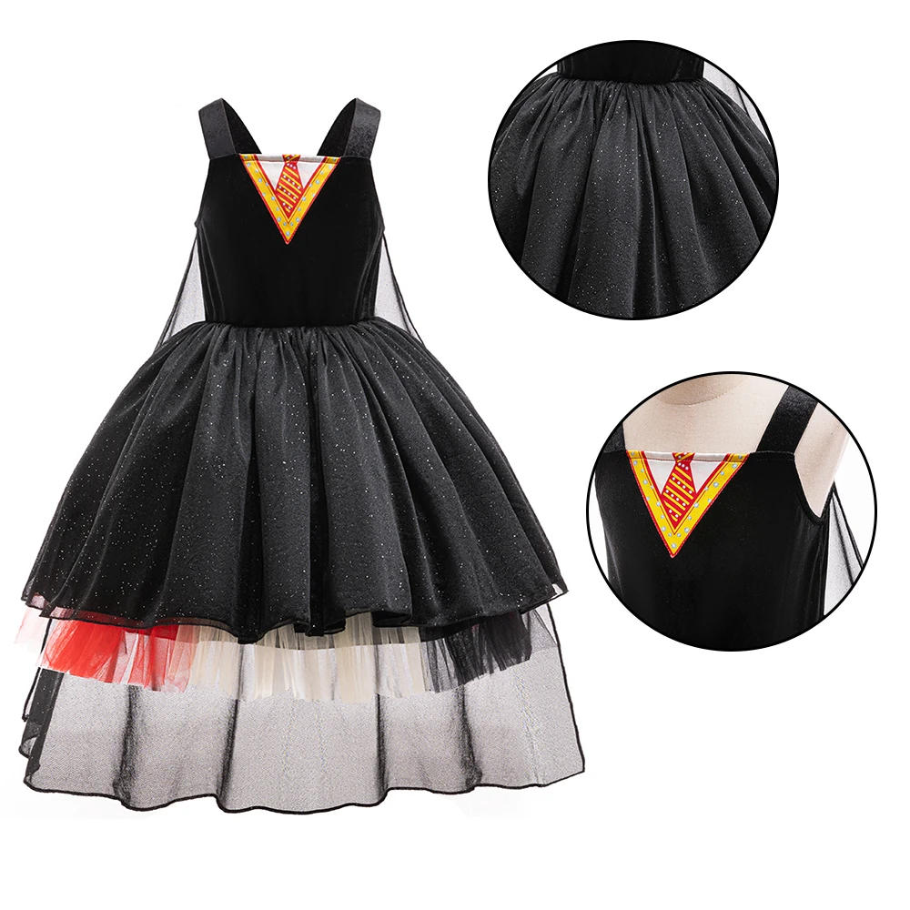 

Girls Halloween Ringmaster Costume Sequins Mesh Tutu Gymnastics Leotard trailing Dress for Carnival Dress Up