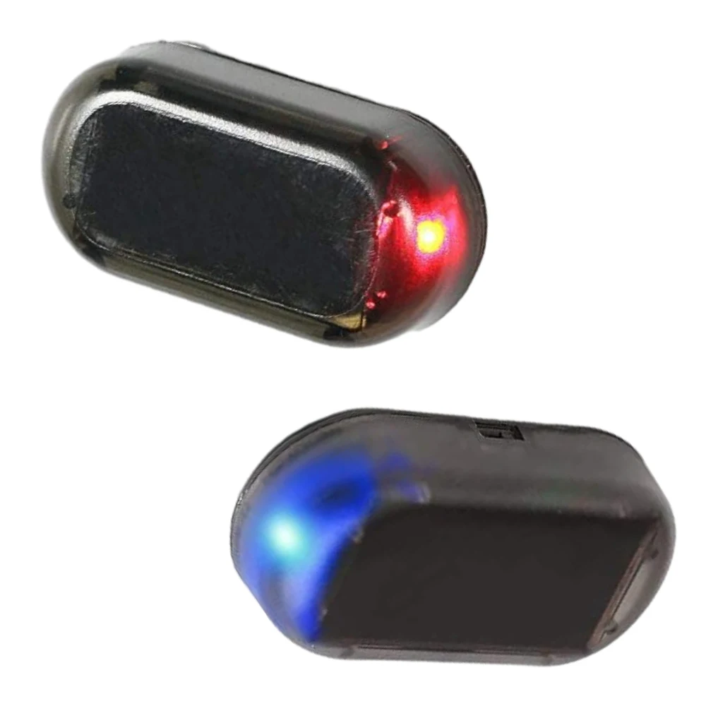 Signal Light Fit for all vehicle models Blue Solar Car Anti-Theft Alarm Light Red