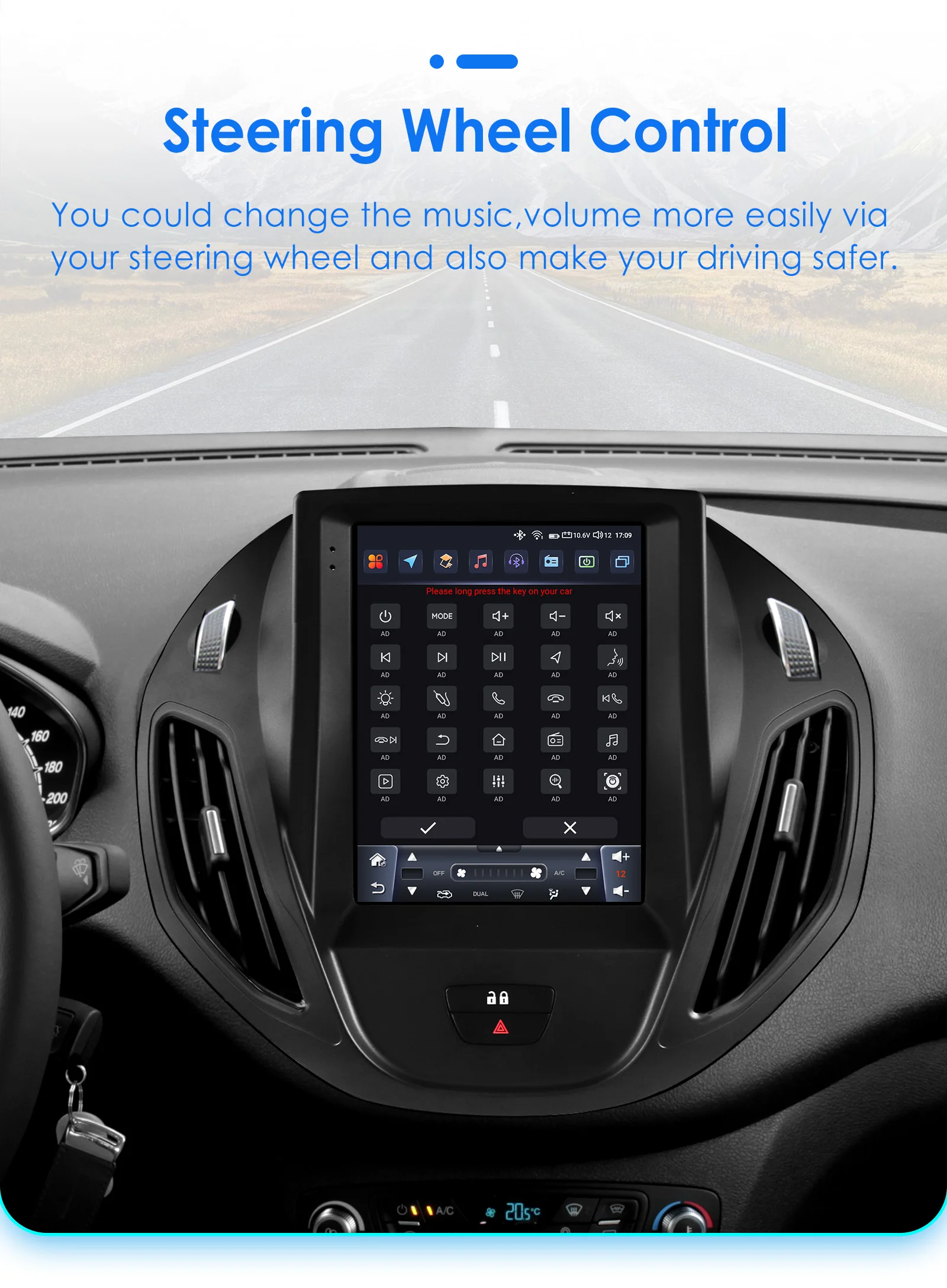 Hizpo 9.7 "Fortesla-Stil Radio für Ford Tourneo Transit 2013-2017 4g Auto Multimedia GPS drahtloses Carplay Android Auto Navi WiFi – Detail 39