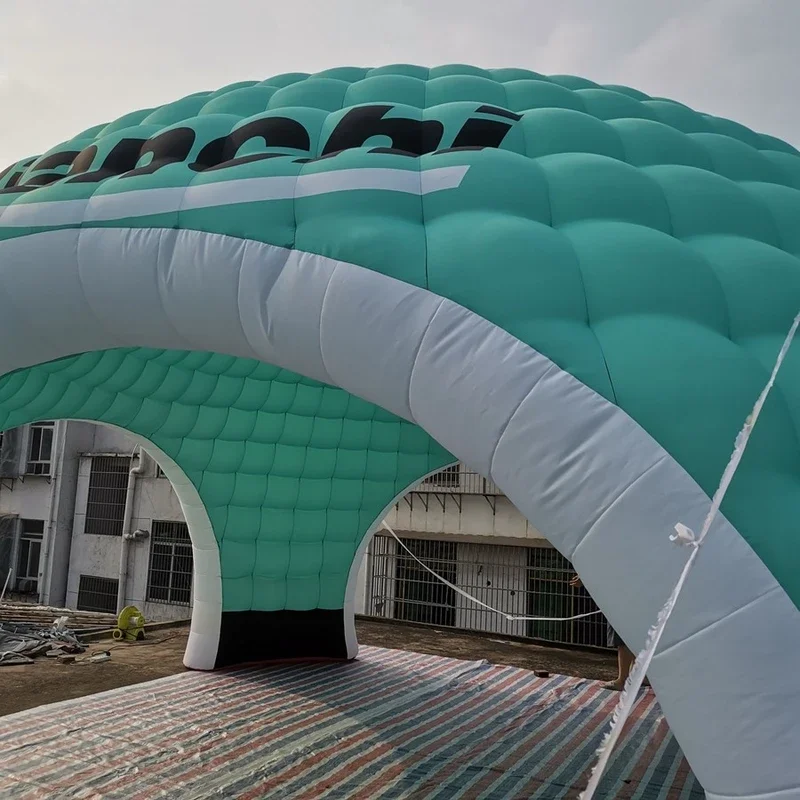 Four-door 7m High-quality  Diameter Honey Housed Finished Inflatable Dome Tent Blue For Event Exhibitions And Advertising