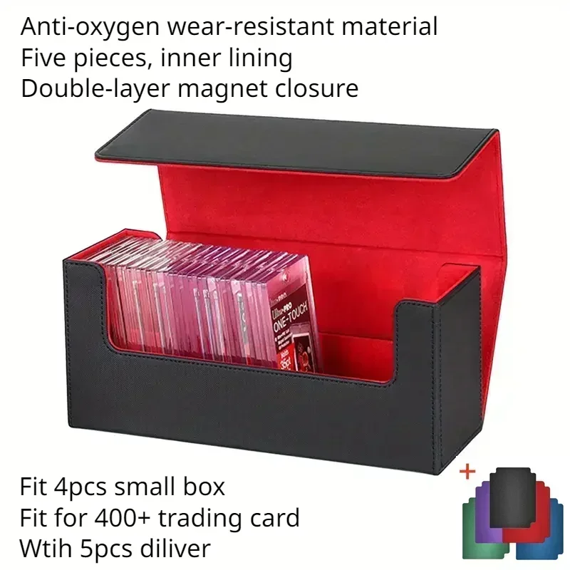 صندوق بطاقات تجارة سطح السفينة لـ 100+ لعبة صندوق تخزين بطاقات البيسبول بطاقات اللعب حقيبة حمل لمستلزمات ألعاب الحفلات العائلية