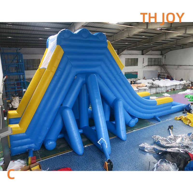 Scivolo gonfiabile lungo 53 piedi e 16 m, scivolo d'acqua gigante per buttafuori commerciali all'aperto con piscina per divertimento estivo