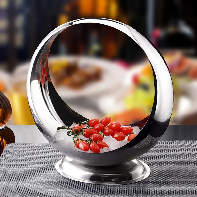 Commercial stainless steel hotel hot pot restaurant sashimi plate ktv plate fruit basket buffet fruit pot fruit and vegeta