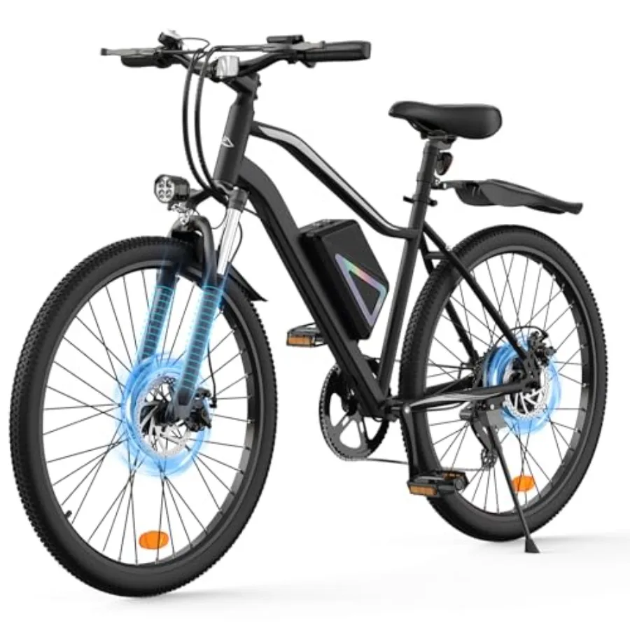 

Electric Bike for Commuting Mountain Roads: 1500W/1000W/750W Peak Motor, 55-Mile Range, 20MPH, 26'' Tires, Lightweight Aluminum