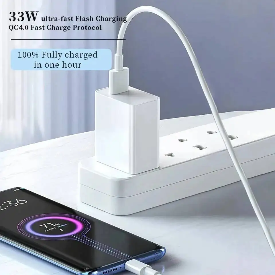 33W For Xiaomi Charger Usb Type C Cable For Poco X3 NFC M4 Mi 11I 10T 5G Redmi Note 13 12 11 10 9 Pro