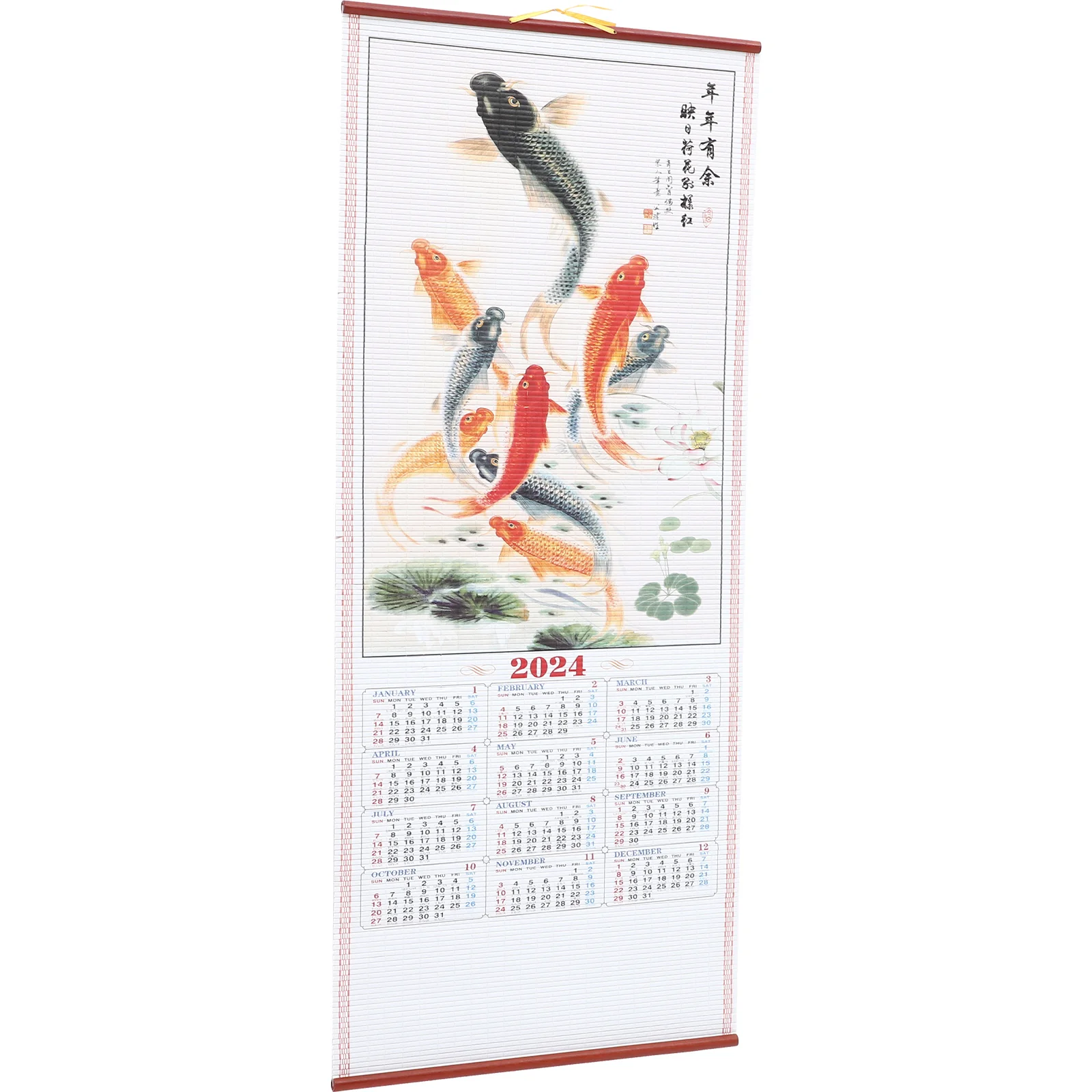 Rattan Calendar 2024 Chinese Wall Calendars Imitation Hanging Monthly Paper Miss
