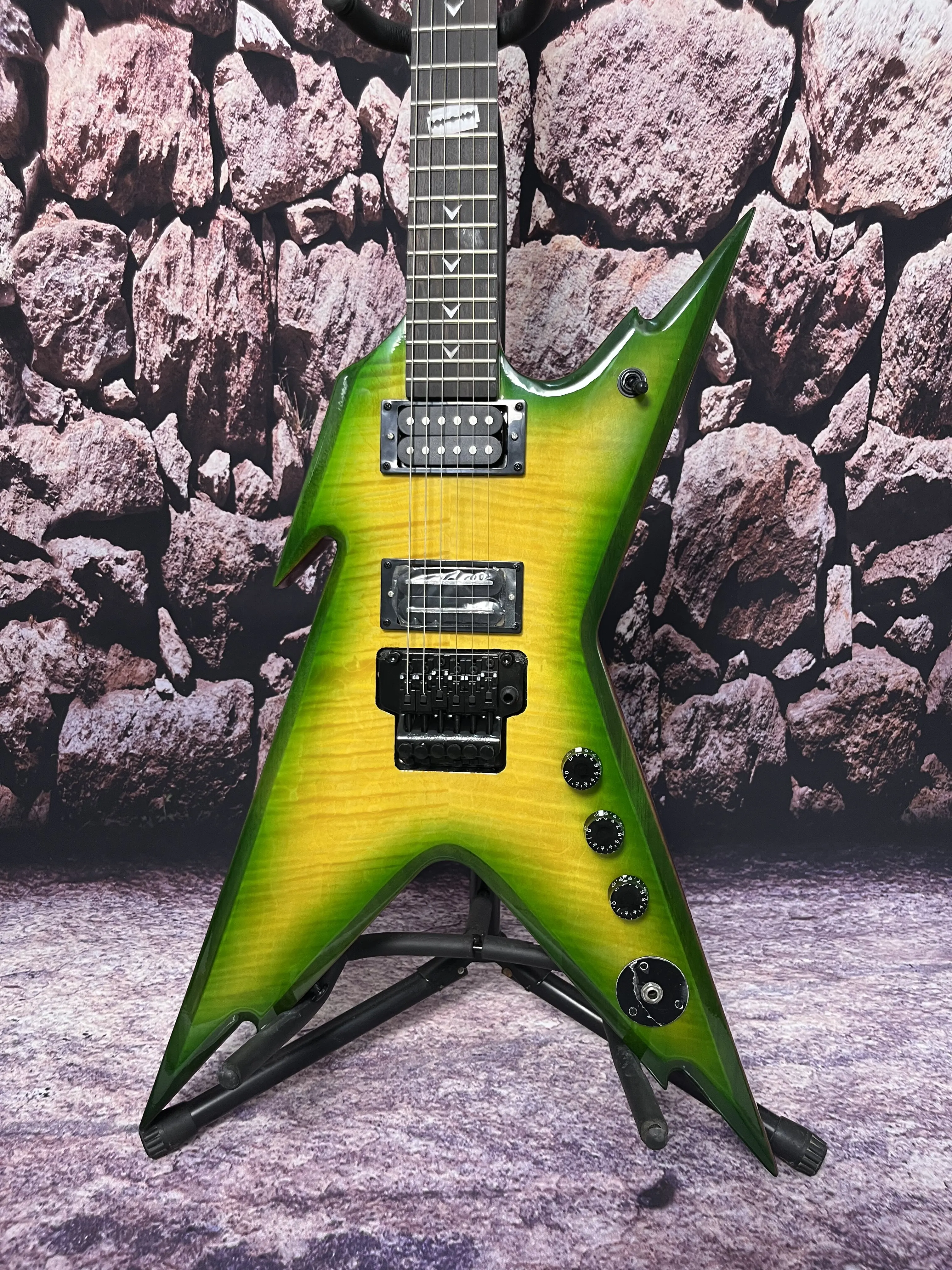 factory custom electric guitar  Green maple top and tremolo hot sale