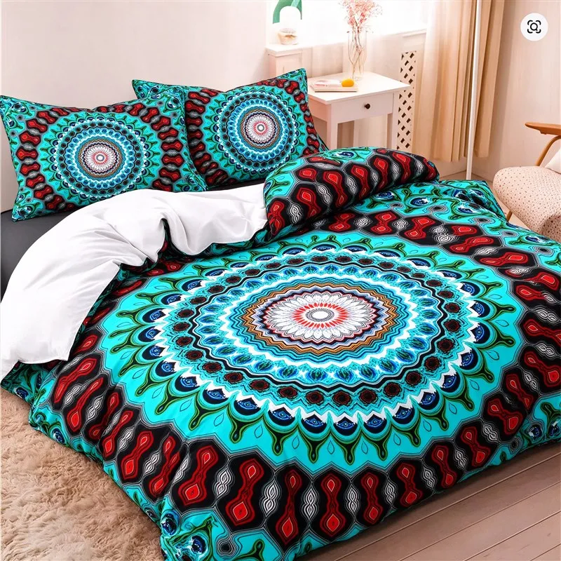 Mandala pattern Bedding Set Sand Bed Linen Home Decor Single Double Twin Size For Boys Girls Adults Sunset Tree Duvet Cover Set