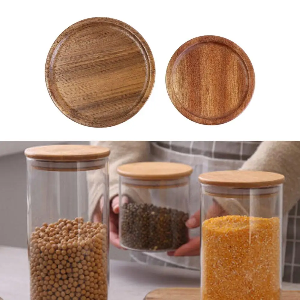 

72/90mm Regular Mouth Jar Wooden Lids Round with Airtight Silicone Seal Jar Wooden Lids Wood Canning Lids Mason Jar