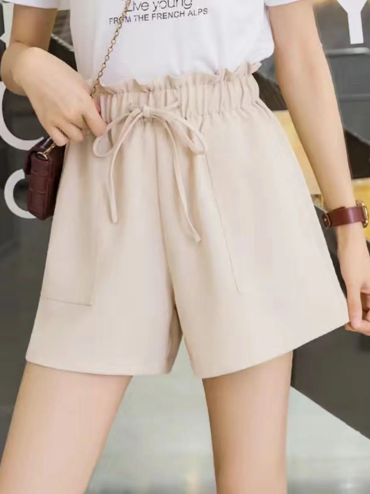 Faionable ارتفاع الخصر الرياضة عارضة المرأة orts الصيف واسعة الساق فضفاضة زائد حجم السراويل الساخنة تنوعا التخسيس ألياف البوليستر