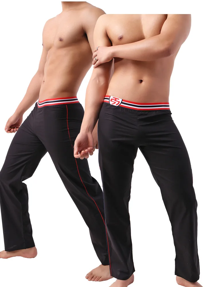 Pantalon décontracté pour jeunes hommes, taille large, coupe couvertes, pantalon pour la maison, tout coton, adolescent, vêtements de nuit sexy à la mode, vêtements de nuit respirants, nouveau