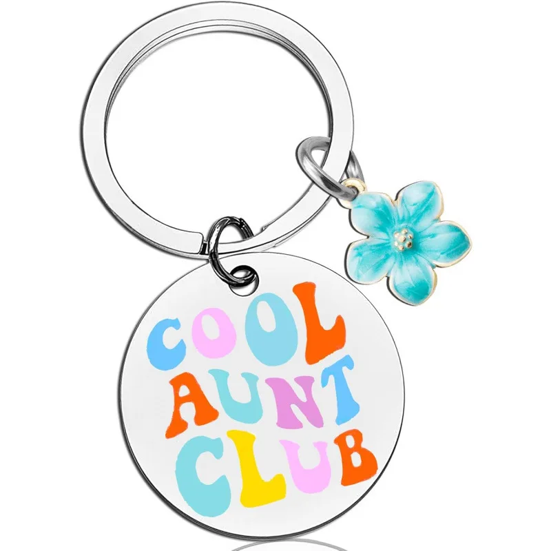 Stainless steel color keychain color stainless steel keychain cool club for aunt mother jewelry gift