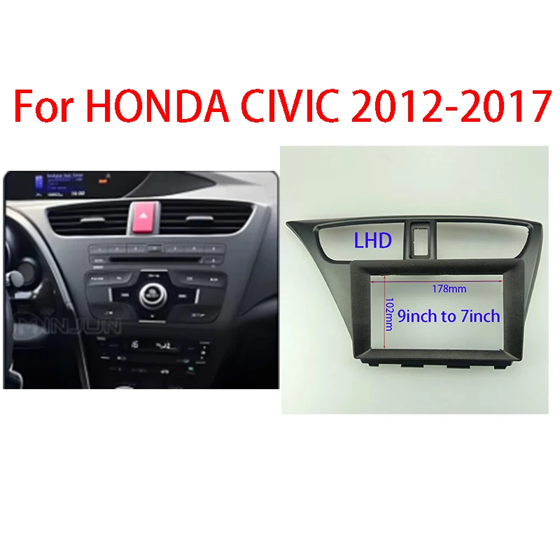 

7/9 Inch Car Multimedia Radio Frame For HONDA CIVIC 2012-2017 2din Center Control Dashboard Mounting Bracket (European)