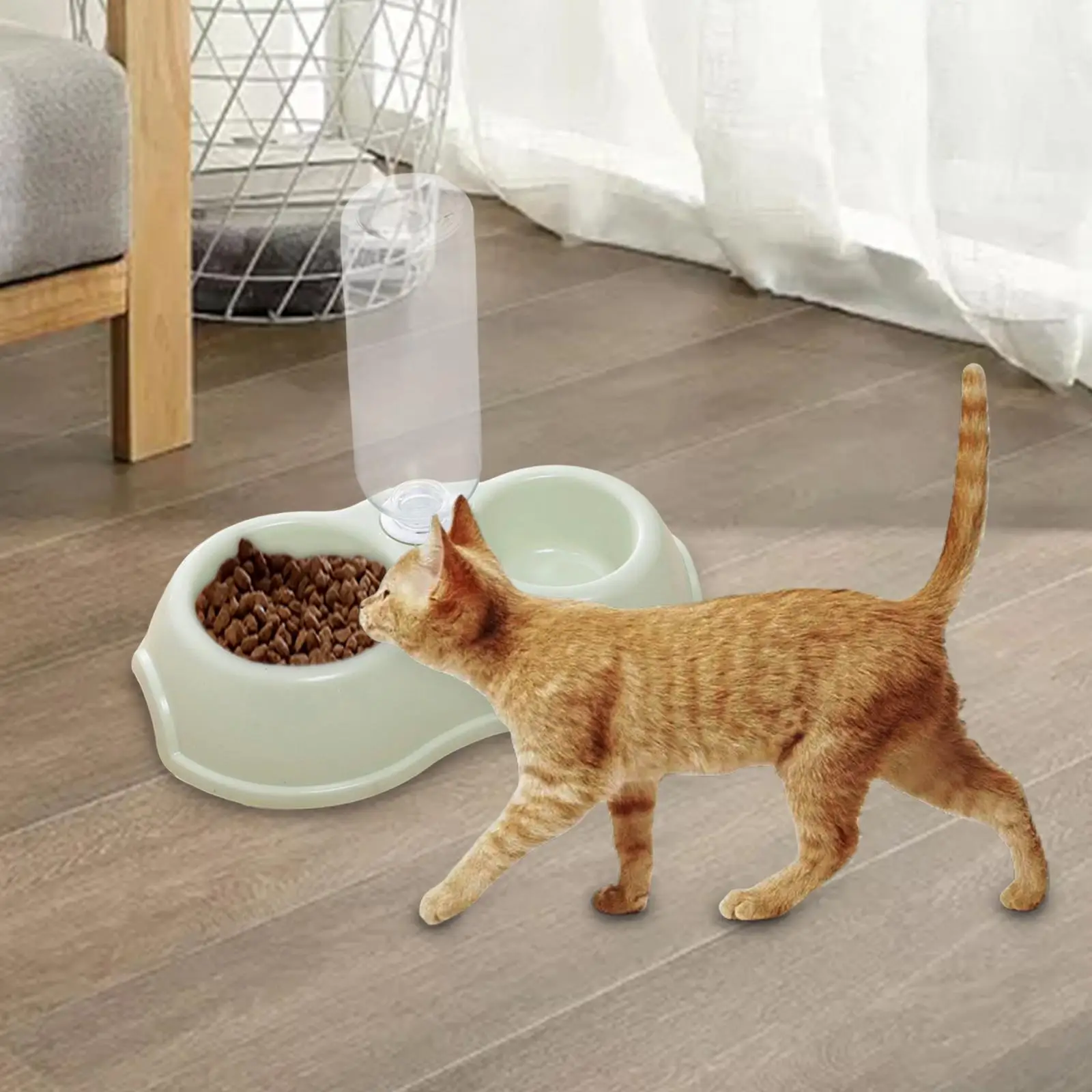 Pet drinker Feeder Cat water bowl Double bowl Plastic automatic drinking bottle Dog bowl Pet supplies