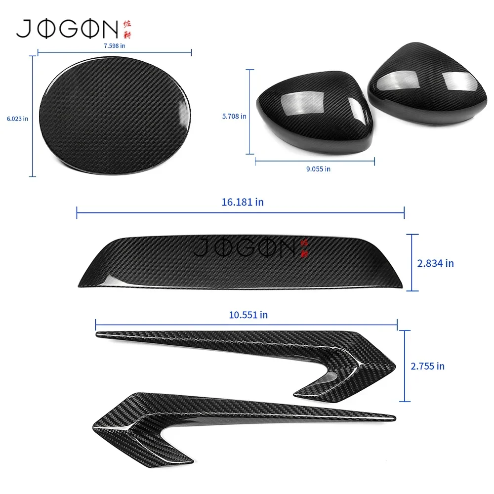 For Mazda MX-5 Miata ND 2015-2024 Carbon Rear Mirror Side Fender Vent Tank Gas Oil Cap Roof Braking Light Trim Overlay