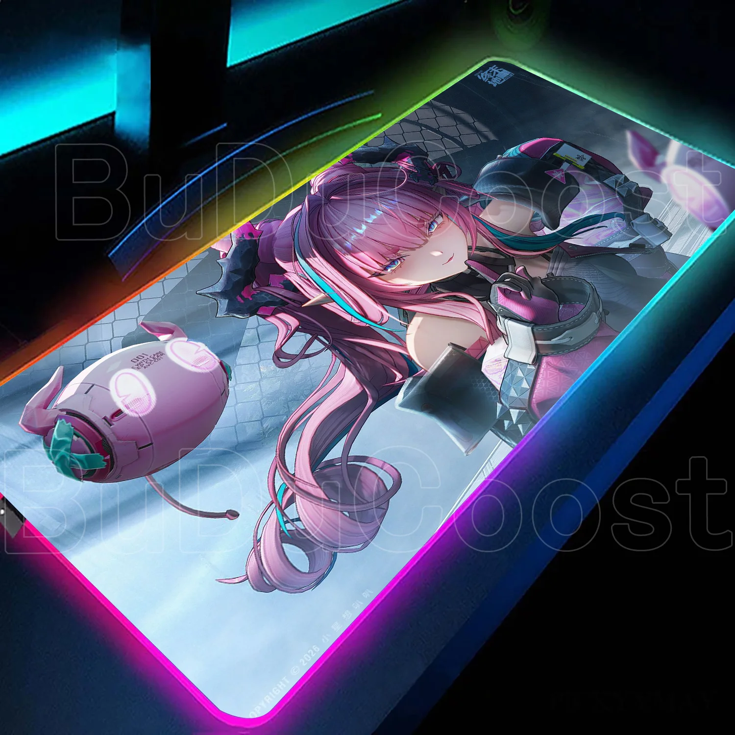 

RGB LED Light-up mouse pad Arknights Endfield Yvonne Keyboard Mat Cool HD Printing deskmat desk organizers PC Gaming Accessories