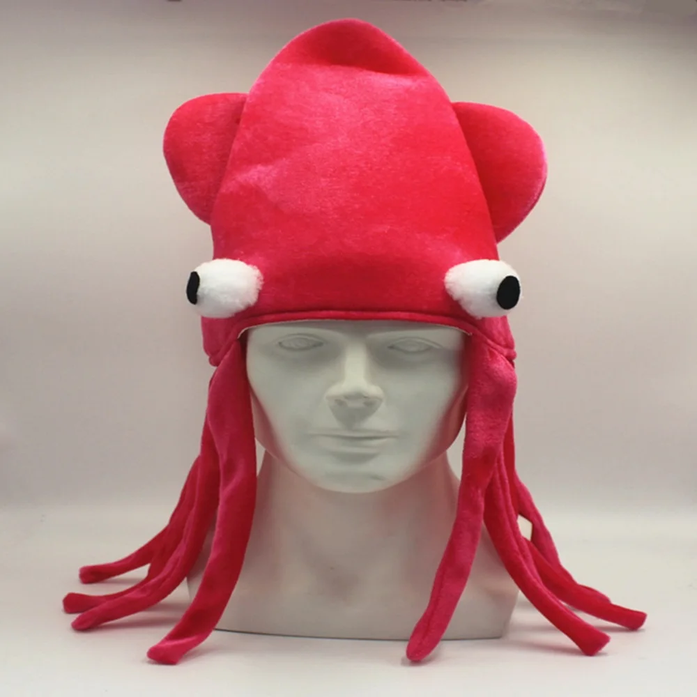 Disfraz divertido de pulpo grande para adultos, niños y niñas, sombrero azul y rojo, calamar de Halloween, gran oferta