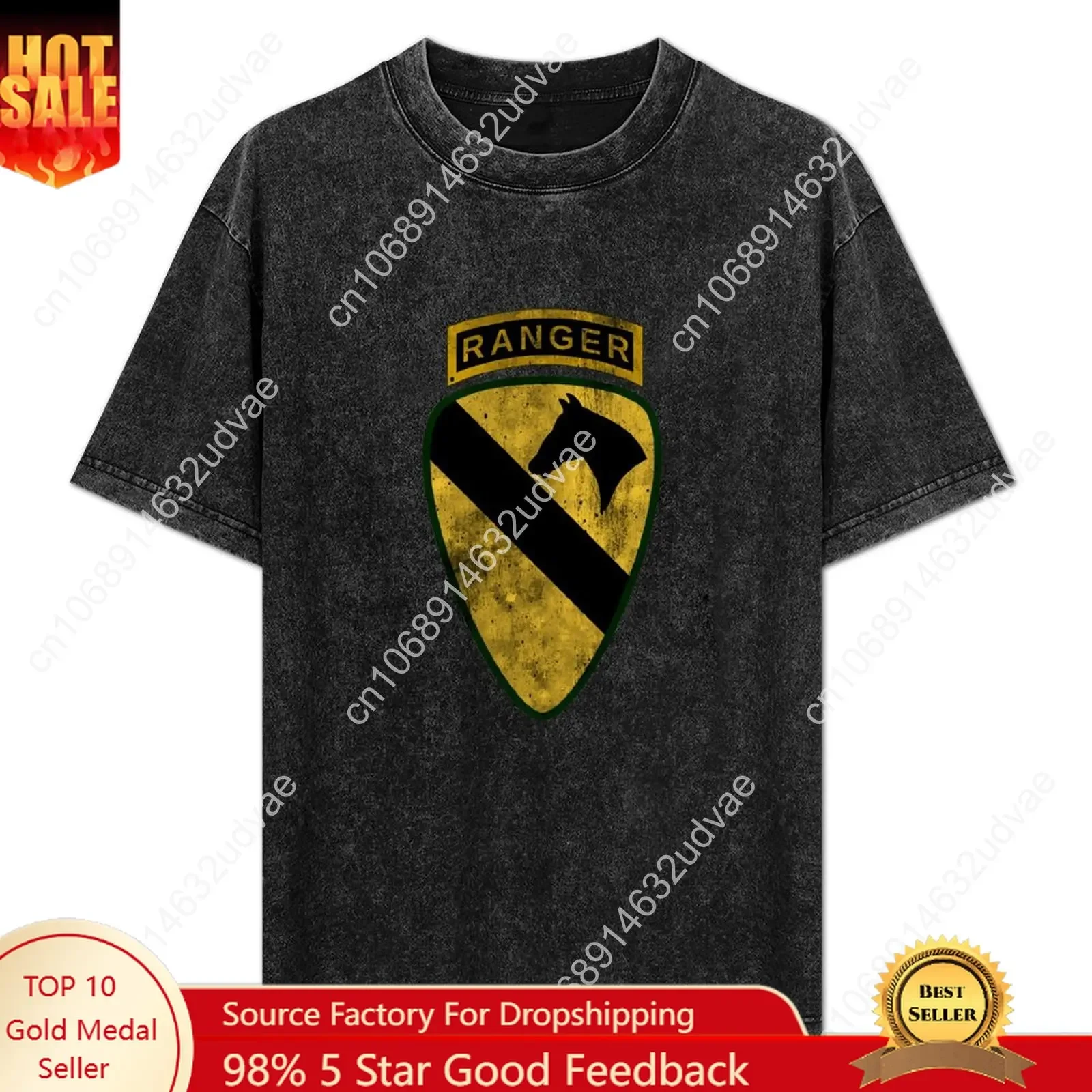 1st Cavalry Division Ranger 1st CAV Retro T shirts mans womans Tshirt Short sleeve T-shirt Custom tops Unisex clothes tshirt