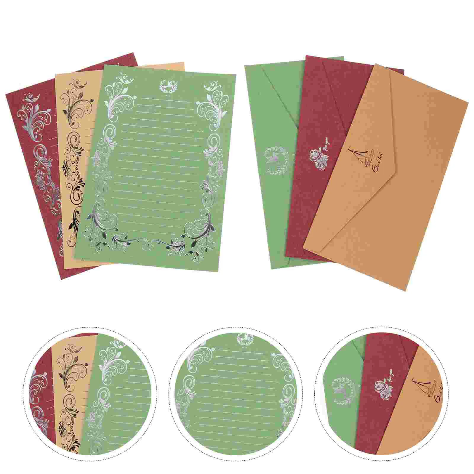 

12 Sets Greeting Card Invitation Writing Papers Envelop and Letter Kit Envelope