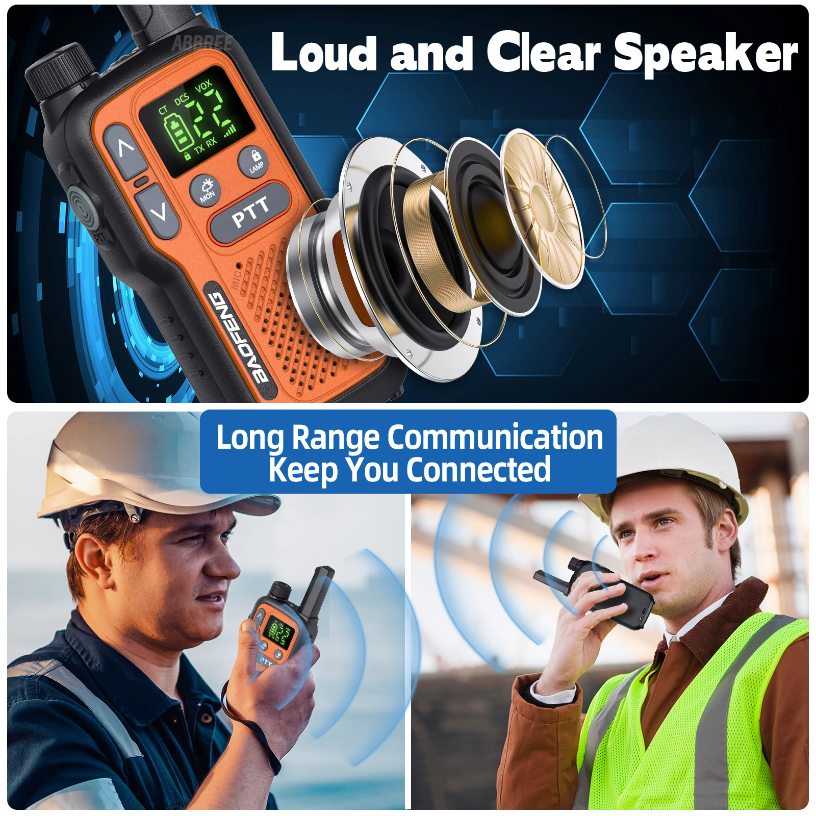 2PCS Baofeng BF-T18 Mini Dual PTT Walkie Talkie PMR 446 Flashlight  Portable  FRS  NOAA Support Type-C ChargerFor Hunting image 4