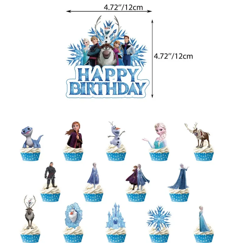 New Hasbro Elsa Creative Cute Anime Movie Character Theme Party Supplies Personalized Cartoon Flag Balloon Birthday Decoration