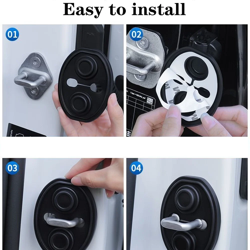 For Omoda C9/9 Exeed RX 2024~2026 2025 Car Door Silicone Lock Protect Case Rustproof Buffer Shock Absorption Accessories