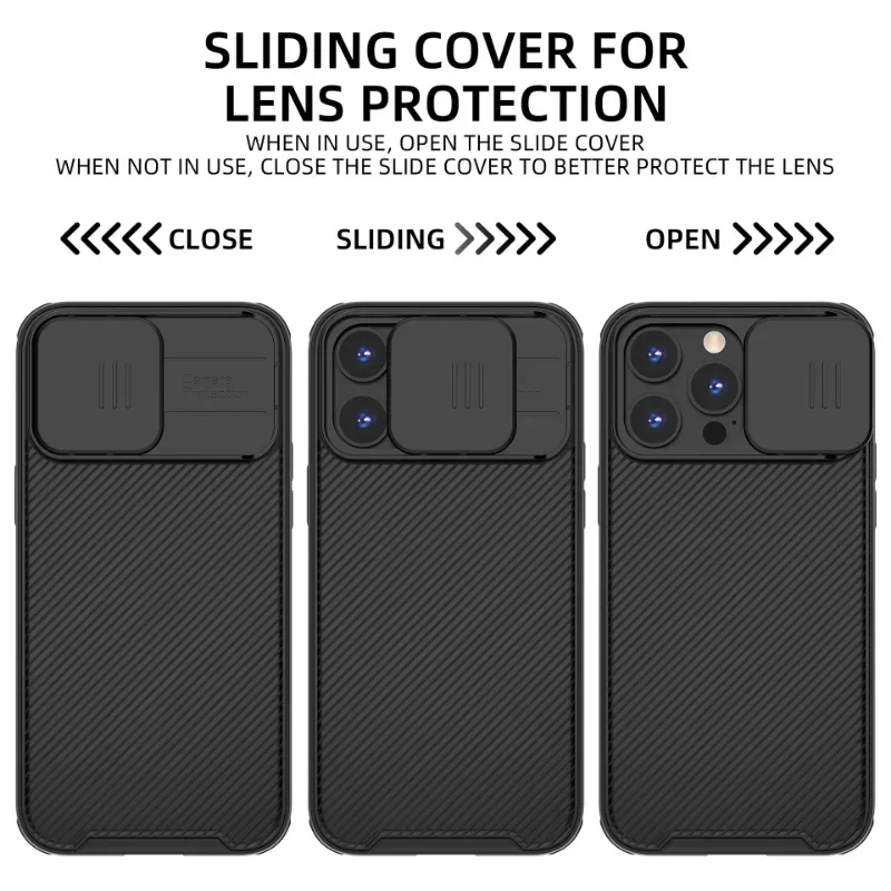 Funda magnética para iPhone 17 16 16e 15 14 13 12 11 Pro Max con protección de lente con ventana deslizante 4