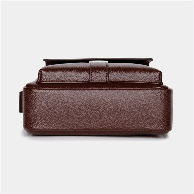 Men's Genuine Leather Crossbody Shoulder Bags High quality Tote Fashion Business Man Messenger Bag Leather Bags fanny pack image 5