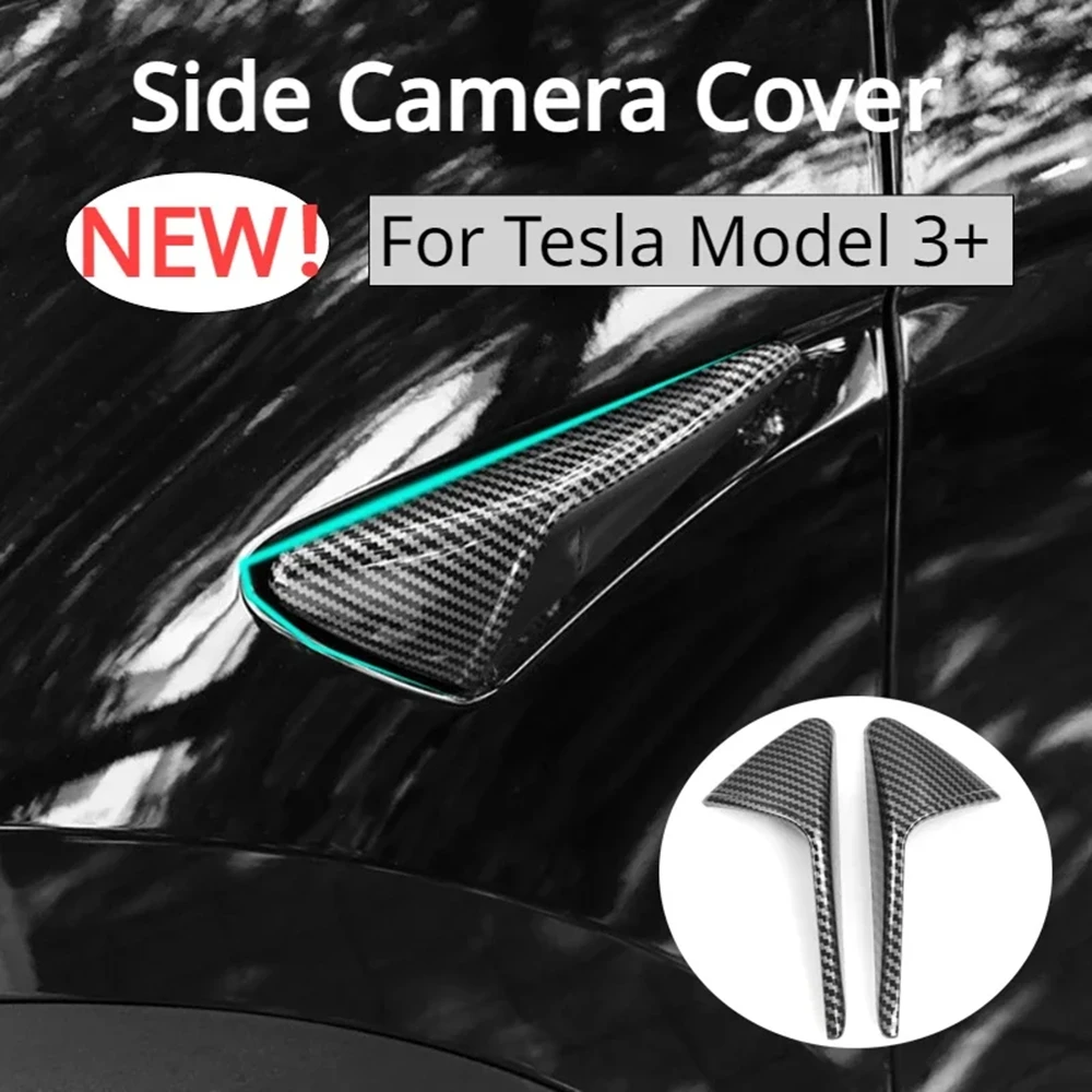 

​Car Side Camera Cover for Tesla Model 3+ Highland for Model 3 2024 Wing Fender Protection Sticker Car Turn Signal Trim Cover