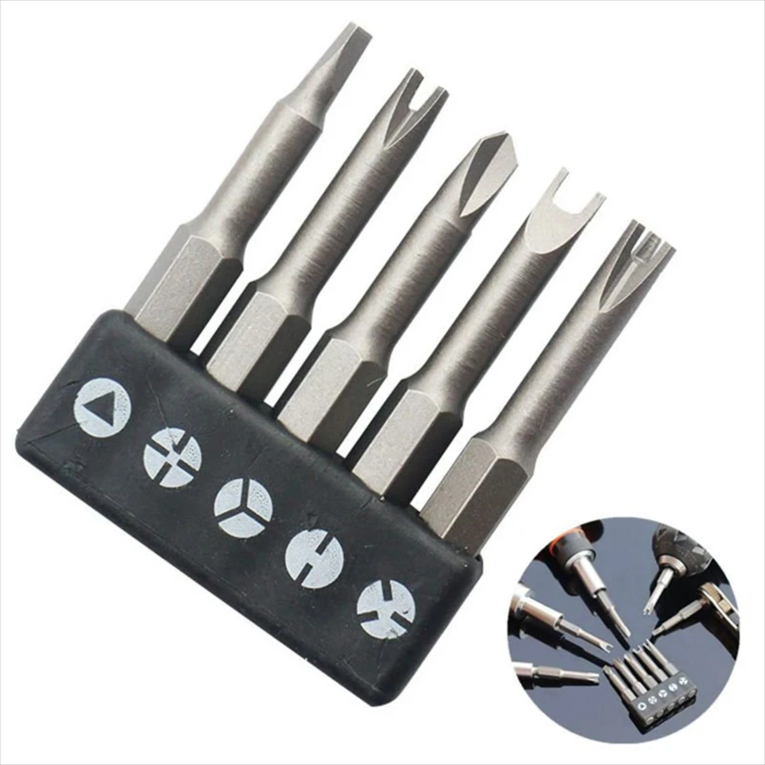 

5Pcs Special-shaped Screwdriver Set 50mm U-shaped Y-Type Triangle Inner Cross Three Points Screwdriver Bit Tool
