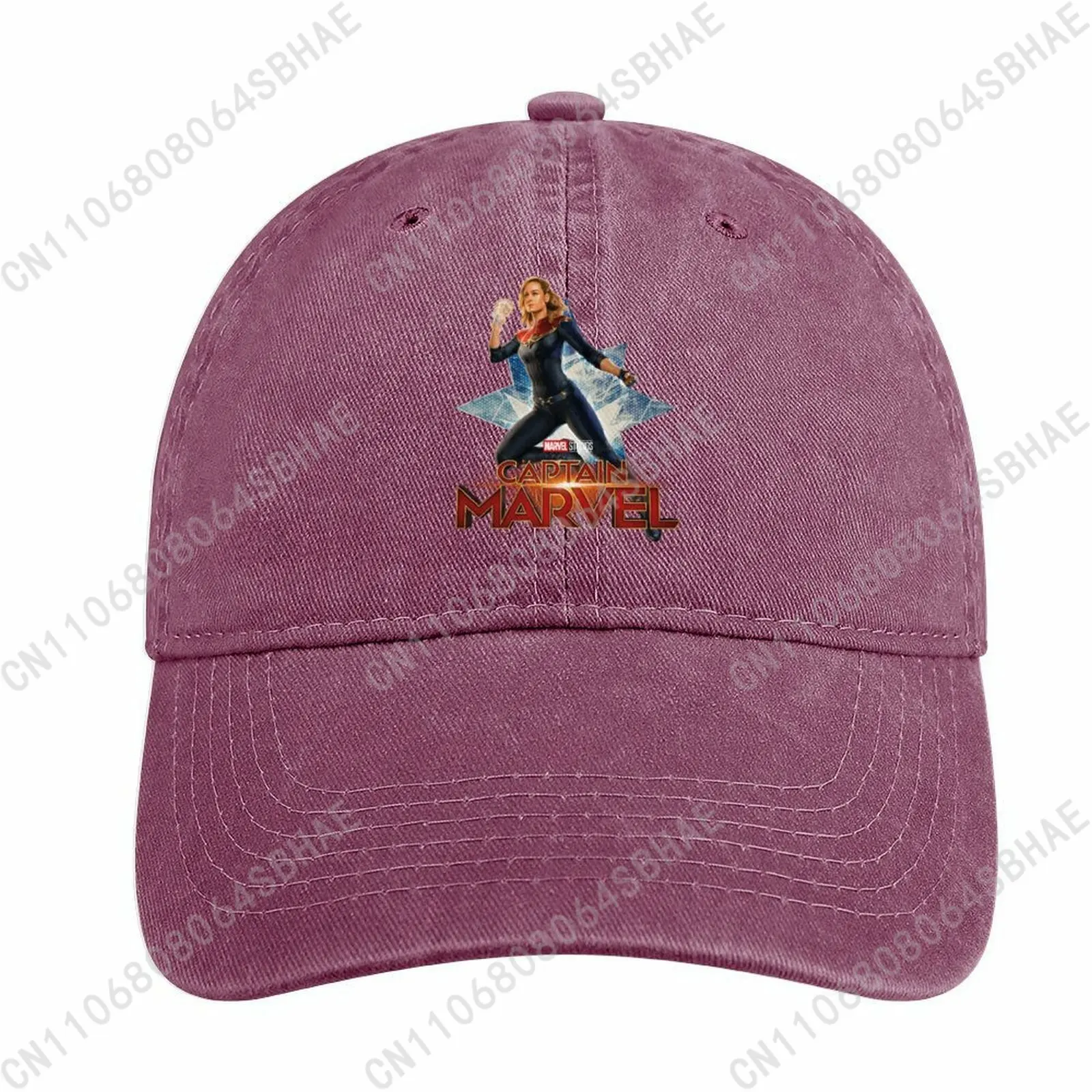 

Marvel Captain Marvel Washed Cotton Baseball Cap Vintage Dad Hat Men Women Retro Adjustable Denim Cap Streetwear Cosplay