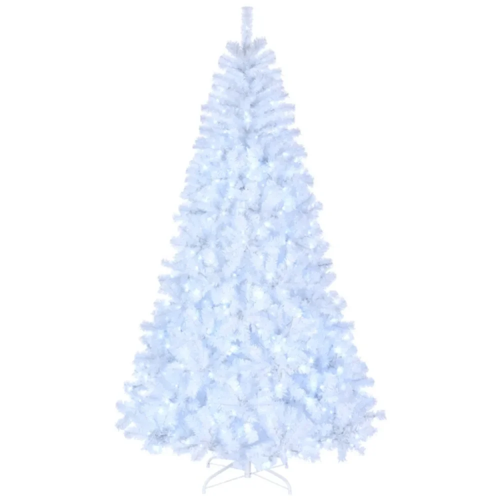 7ft White 500 Lights Cool 8 Patterns 1346 Branches Automatic Tree Structure The leaves are made of PVC material Christmas tree