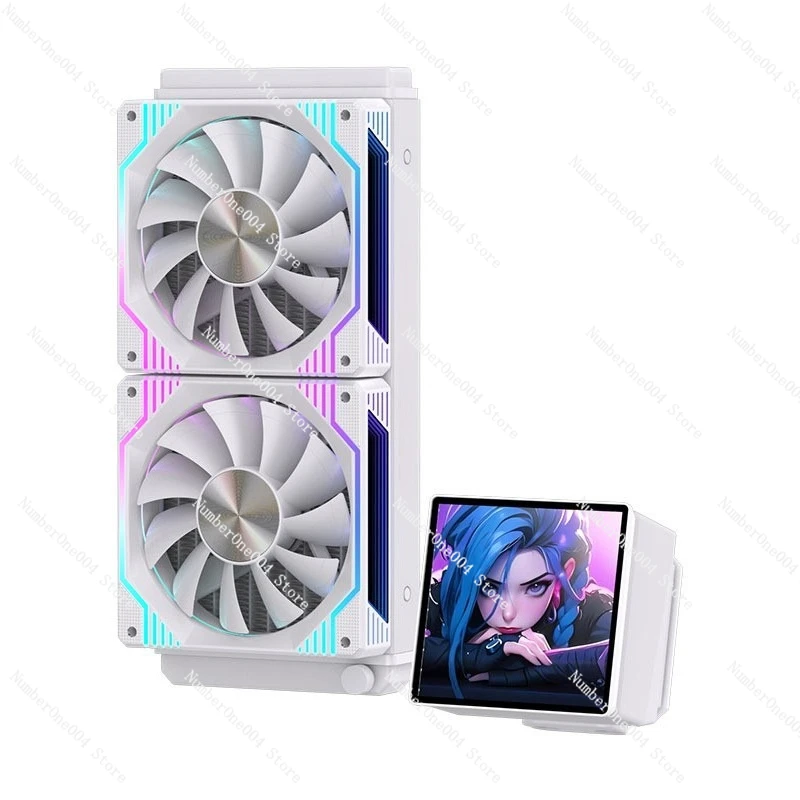 

LCD Screen AIO Liquid Cooler - ARGB PWM Sync Water Cooling System with Temp Display