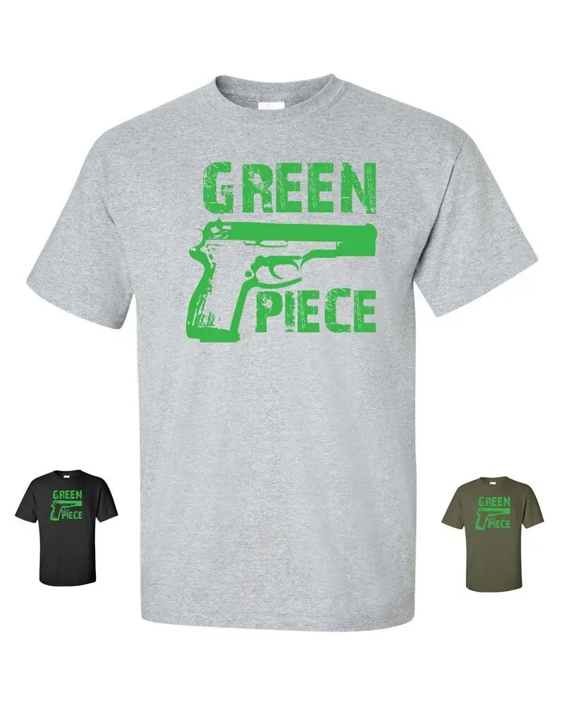 GREEN PIECE Guns Gun Pistol 2nd Amendment Second Rights Tee Tee Shirt 126  Unisex T-shirts for Men Women Summer Tees