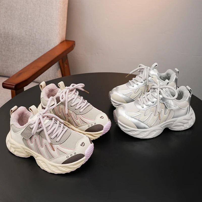 

Кроссовки для мальчиков и девочек, удобная детская спортивная обувь, толстая мягкая подошва, новинка зимы 209, детские кроссовки, замшевые теплые нескользящие кроссовки