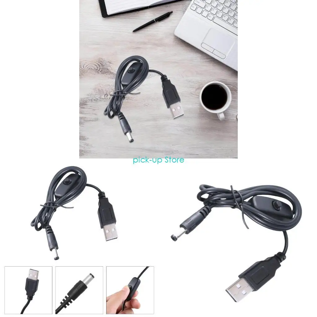 

Q5WA 100cm USB to DC5.5x2.1mm Extension Cable Male to Male Power Cord for Routers