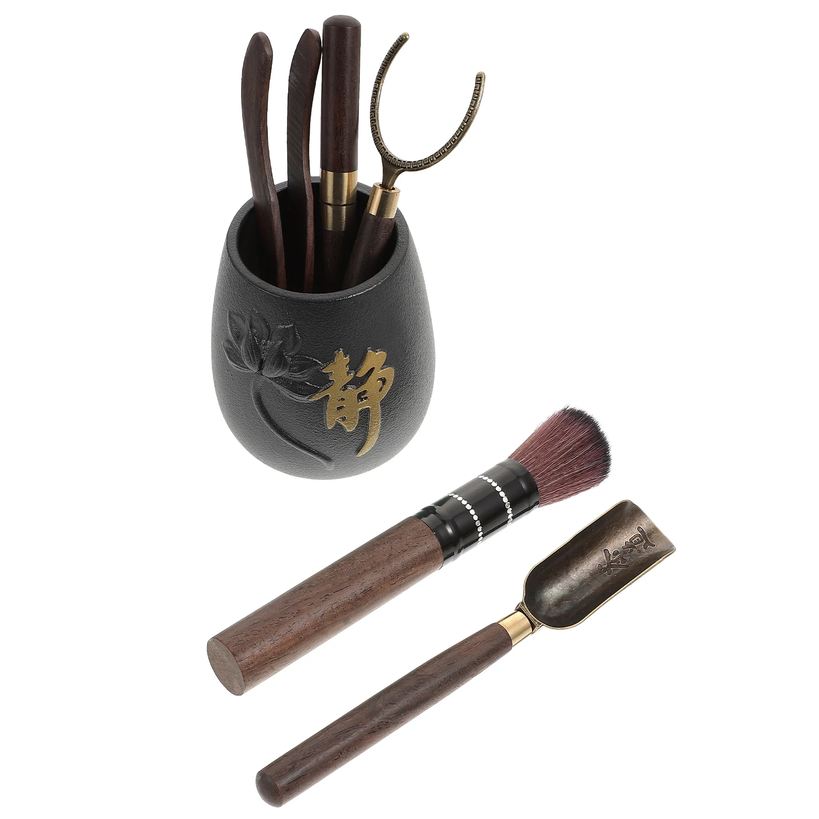 

Making Kit Wooden Ceramic Copper Long Ceremony Tea Needle Spoon Home Tea Needle Portable Gift