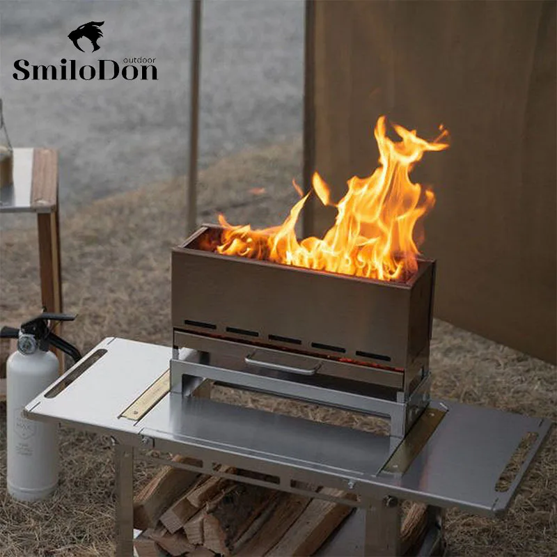 SmiloDon Folding Camping Brazier Portable Stove Bonfire Furnace Campfire Outdoor Fire Wood Burner Heater Picnic