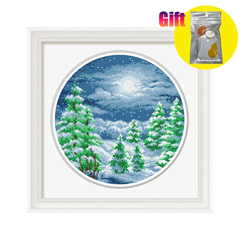 Spring Cross Stitch Kit River Valley Four Seasons Spring Summer Autumn Winter Landscape Pattern 40x40cm Embroidery complete kits