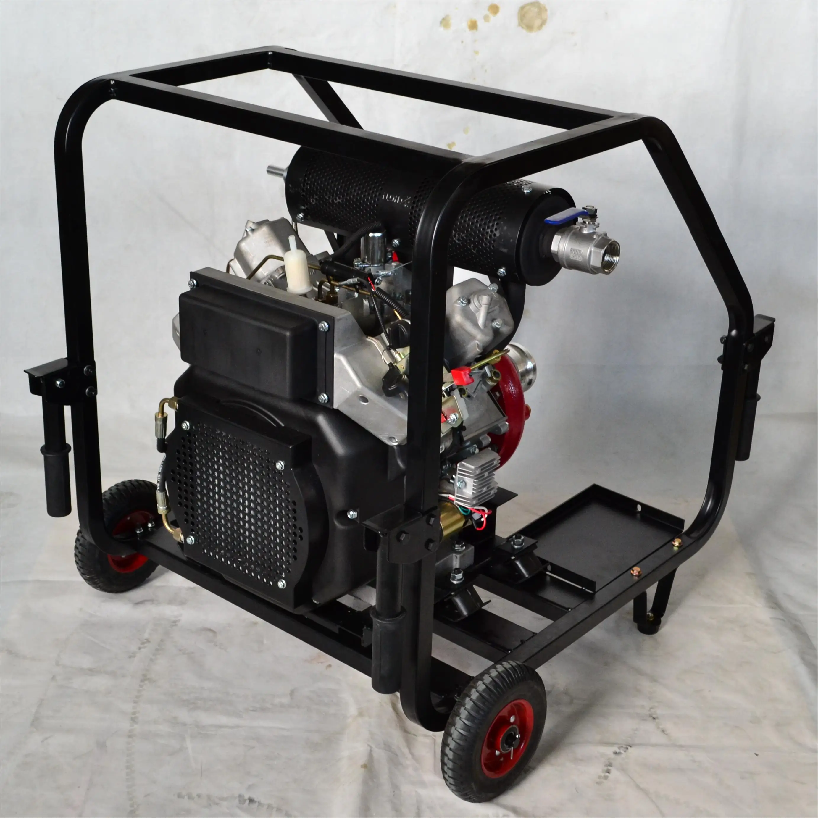 العادم الذاتي شفط المياه مضخات فتيلة الذاتي 80mm 3 بوصة 22hp 16kw اثنين اسطوانة محرك مضخة مجموعة