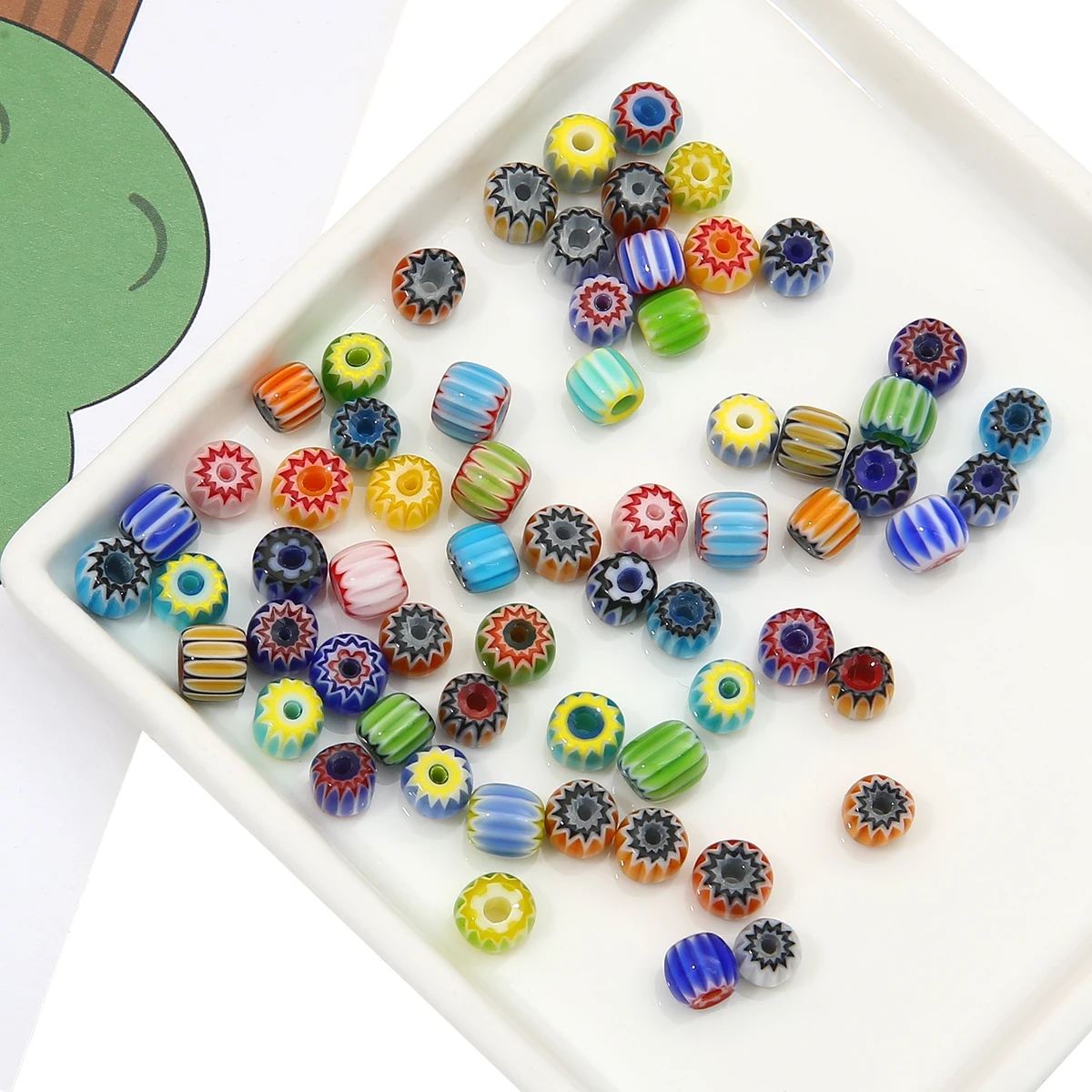 

10pcs 6mm Handmade Lampwork Glass Flower Beads Pumpkin Beads for Charm Necklace Bracelet Earring DIY Jewelry Craft Making Supply