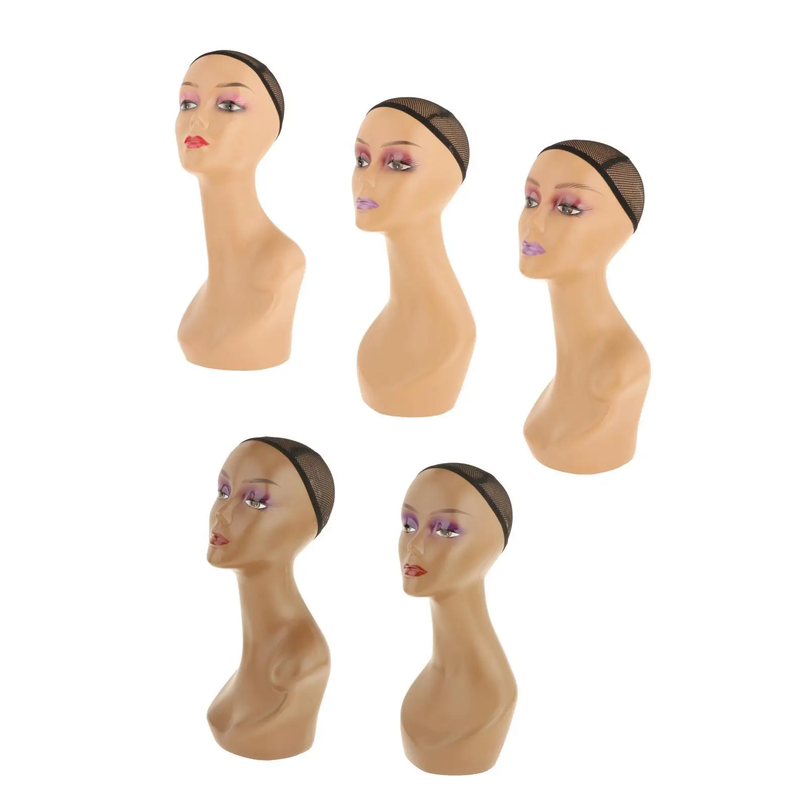 Realistic Mannequin Wig Head Manikin shoulder Bust Stand Display Hair