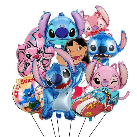 Stitch Party Decorations,8pcs Stitch Party Foil Balloons-Stitch Foil Balloons&Lilo Angel Foil Balloons for Stitch Party